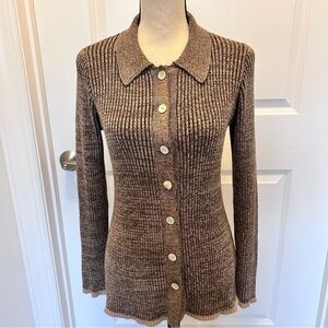 Rails Ribbed Button-Down Cardigan Sweater SZ M